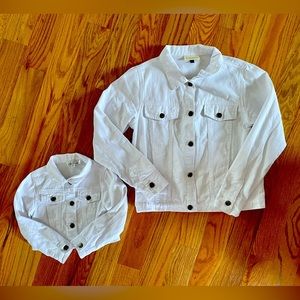 Bailey’s Blossoms Mommy & Me Matching White Denim Jackets XS/4T